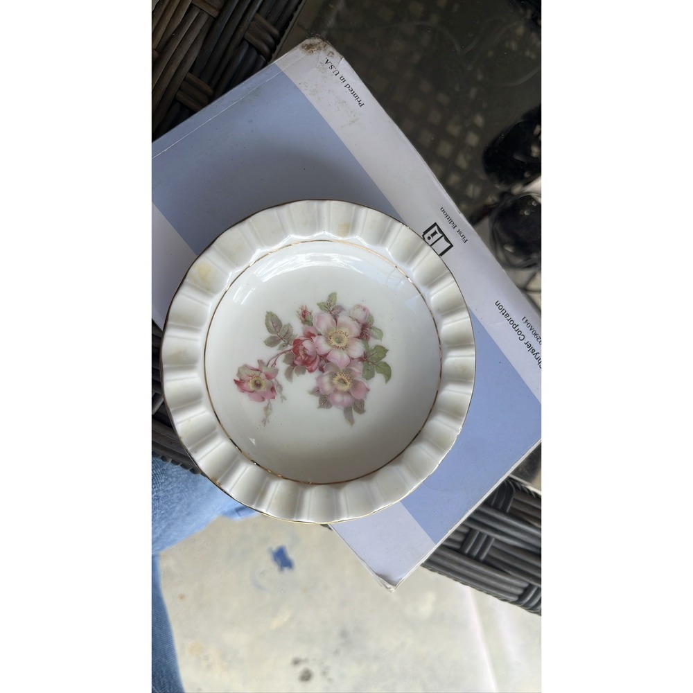 Schumann Arzberg Bavaria‎ Germany Wild Rose Scalloped Gold Trim Small Plate